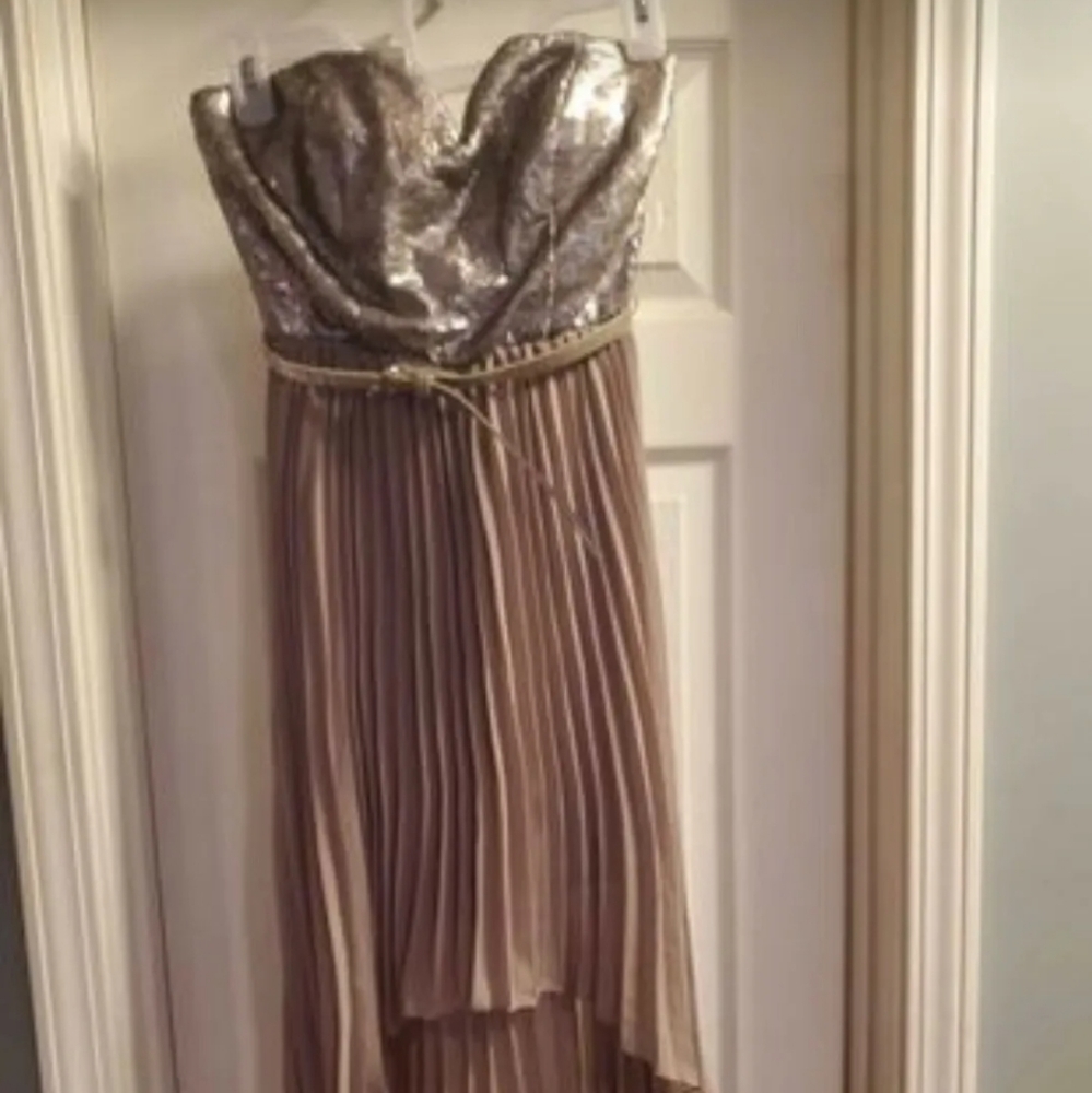 Charlotte Russe size small, & mocha brown dress. Sequined bodice. Nwt.